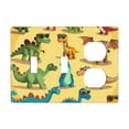 thumbnail image 1 of Cartoon Cool Dinosaur Switch Cover Decorative Wall Plate 3-Gang 2-Toggle 1-Duplex Standard Size, 1 of 5