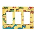 thumbnail image 1 of Cartoon Cool Dinosaur Switch Cover Decorative Wall Plate 3-Gang Screwless Standard Size, 1 of 5