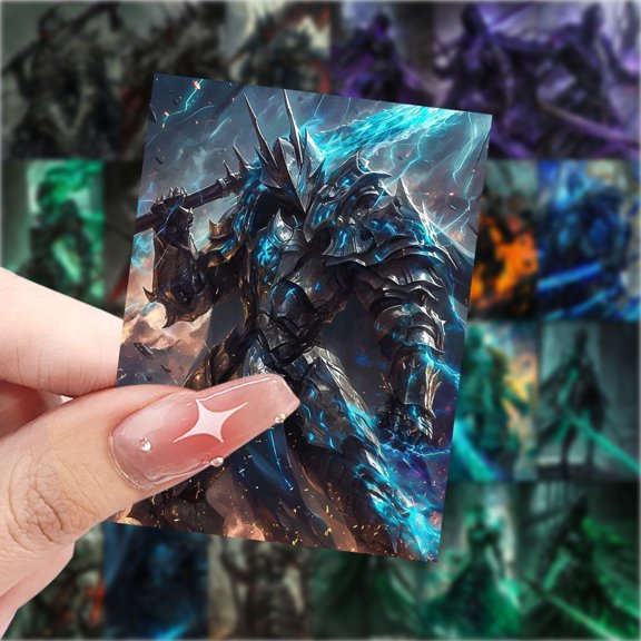 Cartoon Cool Medieval Knight Stickers - Anime Mecha Warrior Waterproof Decals for Kids' Toys