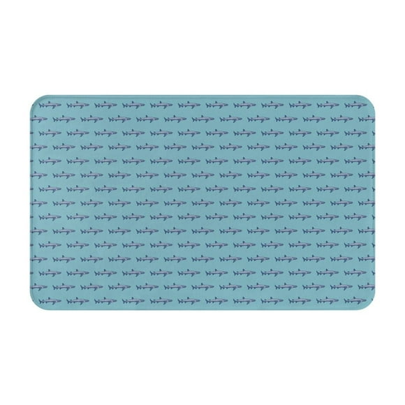 Cartoon Cool Shark_F Front Door Mat, Indoor Mats for Bedroom Bathroom Kitchen, Floor Mat Non-Slip, Soft Carpet Floor Cover Machine Washable Entryway Mat - 20x31.5in