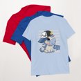 thumbnail image 1 of Cartoon Cool Unicorn Short-Sleeve Unisex T-Shirt Hello Text (Light Blue, S), 1 of 2