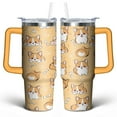 thumbnail image 1 of Cartoon Corgi 30 Oz Tumbler with Handle Lid and Straw, Stainless Steel Double Walled Vacuum Insulated Cup, Cute Anniversary Wedding Birthday Gifts Tumbler for Women Men Friends Outdoor Indoor, 1 of 1