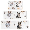 thumbnail image 1 of Cartoon Corgi Dog and Footprints Kitchen Rugs Sets Of 3,Kitchen Runner Rugs Non Skid Washable,Decorative Kitchen Floor Mats for Kitchen,Sink,Laundry,17"x30"+ 17"x47" + 17"x59", 1 of 6