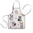 thumbnail image 1 of Cartoon Corgi Dog and Footprints Kids Aprons for Girls and Boys,Adjustable Neck Strap Toddler Aprons for Kids Cooking Baking, 1 of 7