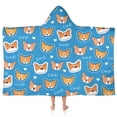 thumbnail image 1 of Cartoon Corgi Hooded Bath Towel，50"x30" for Ages 3 To 12 Kids, Quick Dry Lightweight Soft Microfiber Hood Beach Towel Cover Up for Kids, 1 of 7