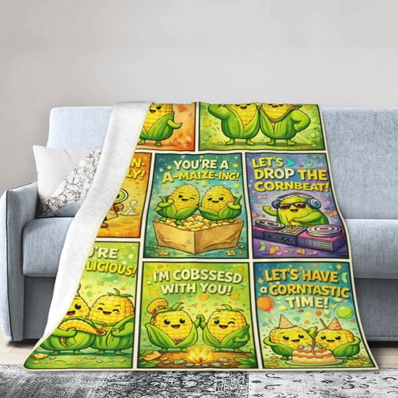 Cartoon Corn Blanket Gift Soft Home Decor Fun Blanket for All Ages 50x40