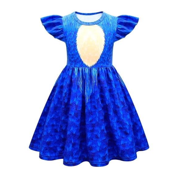 Cartoon Costume Dress for Girls Cartoon Princess Short Sleeve Shirtdress