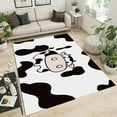 thumbnail image 1 of Cartoon Cow Area Rug, Black And White Cow Print Non Slip Print Rugs, Easy Care Durable Carpet For Indoor Living Room Bedroom Office Decor Mat 1x2ft, 1 of 6