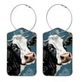 thumbnail image 1 of Cartoon Cow Luggage Tag, Travel Tags, Handbag Tag - Square PU Leather 2 Pack with Privacy Cover and Stainless Steel Ring - Suitable for Travel, Backpack, Handbag [Amazon Approved], 1 of 7