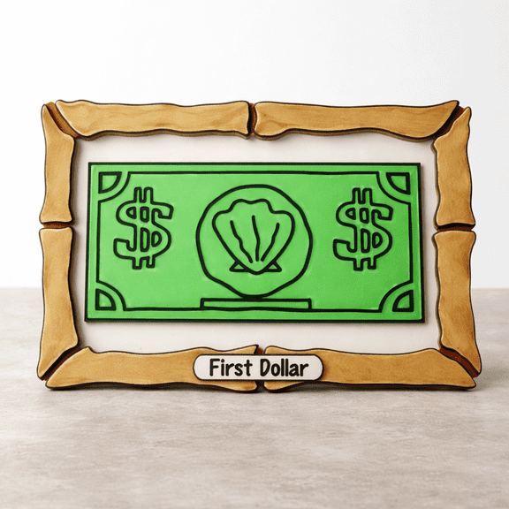 Cartoon Crab First Dollar 3D Printed Desk Sign Office Decor