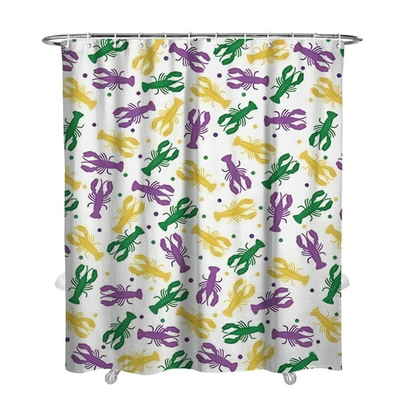 Cartoon Crab Shower Curtain - Cute Nautical Crab & Marine-Themed Waterproof Bath Curtain, Premium Fade-Resistant Polyester Fabric, 72x84 Inch with 12 Hooks, Quick Dry & Easy Care