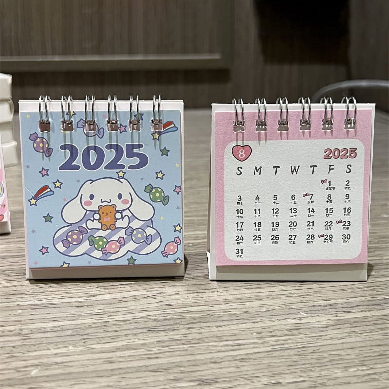 Cartoon Creative Calendar Cute Anime Kuromi Cinnamoroll Melody Calendar ...