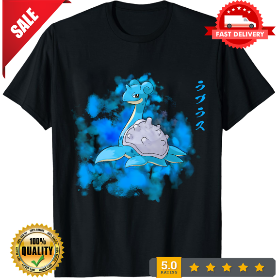 Cartoon Creature Graphic Shirt, Retro Lapras Design S-3XL, ULTRA LIMITED-TH74294