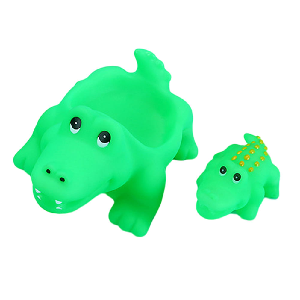 Cartoon Crocodile 2 Pcs Squeaky Bath Toy Kids Playing Toys Bathtub
