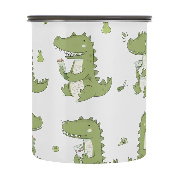Cartoon Crocodile Airtight Coffee Bean Canister 30oz Food Storage Containers with Lids For Gournd, Tea, Sugar, Flour, Rice, Cereal, Candy Cookie Jar