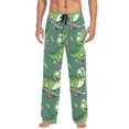 Cartoon Crocodile on Skateboard Men's Pajama Pants Cotton Long