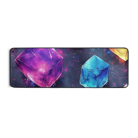 Cartoon Crystal Cube Runner Rug for Hallways Kitchen Non Slip 2'x 6' Washable Hall Carpet for Bedroom Entryway Laundry Room