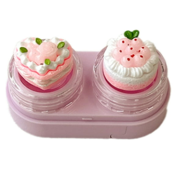 Cartoon Cupcake Contact Lenses Kits With Wearing Tools Drawer Lens Holder For Busy Lifestyles And Fast Lens Changes