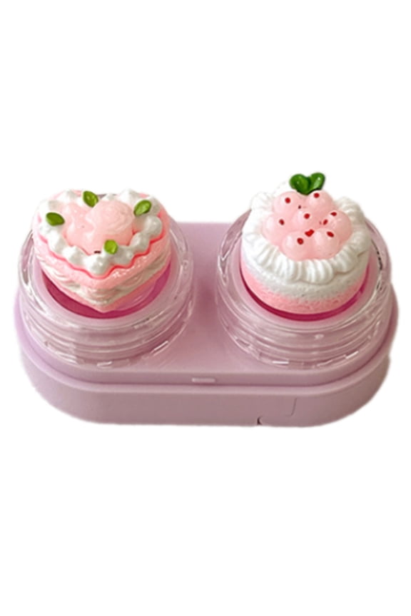 Cartoon Cupcake Contact Lenses Kits With Wearing Tools Drawer Lens Holder For Busy Lifestyles And Fast Lens Changes