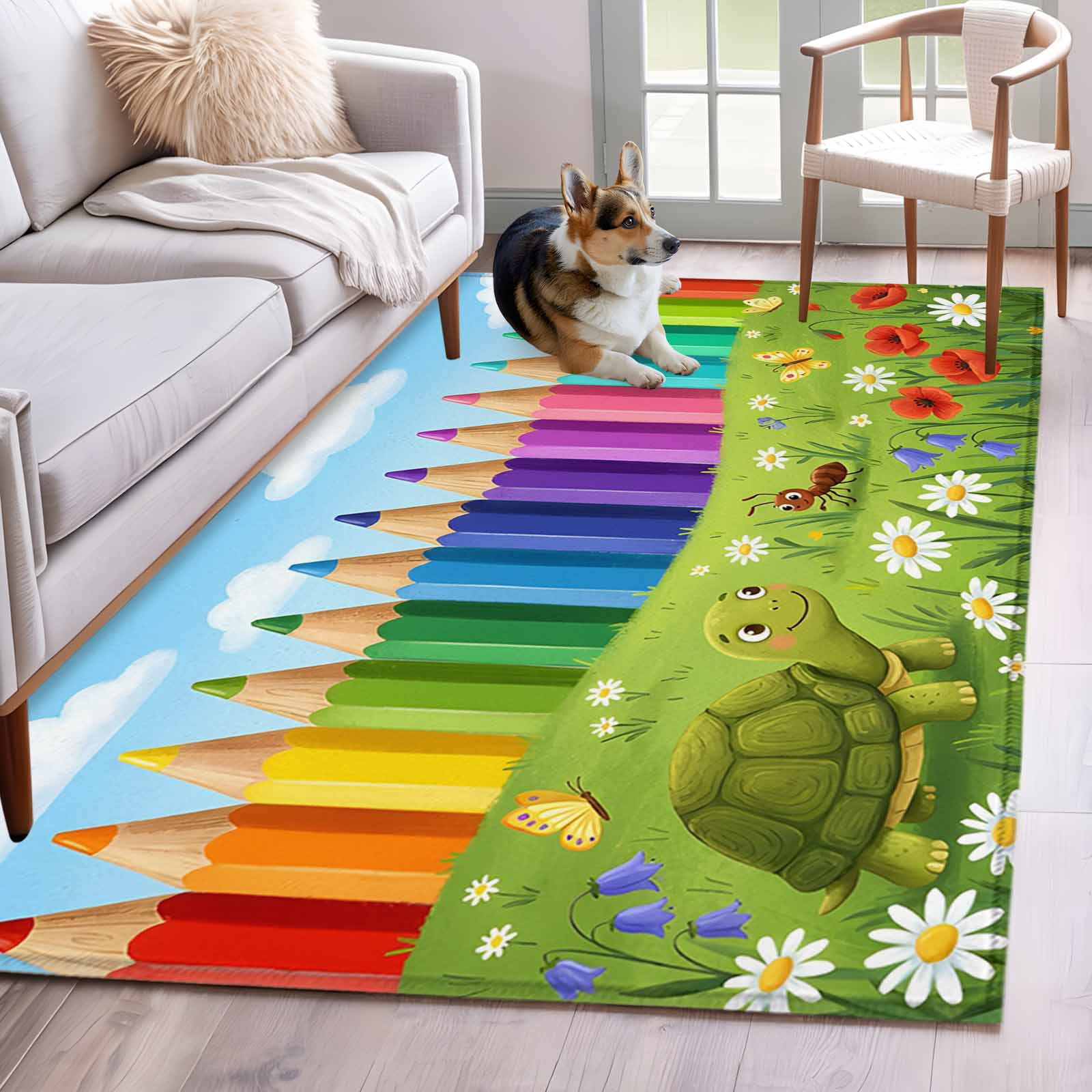 Cartoon Cute Area Rugs 3'x5', Washable Small Throw Rugs for Living Room ...
