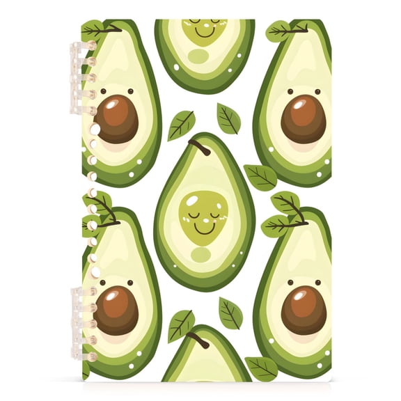 Cartoon Cute Avocado Spiral Journal Notebook College Ruled Notebook 8.3" x 5.7" A5 Lined Thick Paper Page