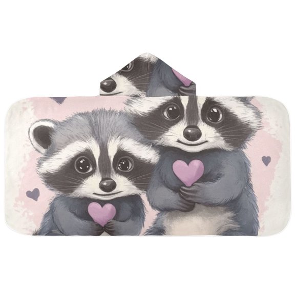 Cartoon Cute Bear Hooded Beach Towel Kids Bath Towels Quick Dry for Pool Swiming 50" x 23.5" Microfiber Soft Bathrobe