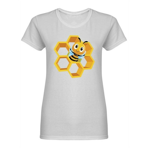 Cartoon Cute Bee Design Shaped Tee Women's -Image by Shutterstock
