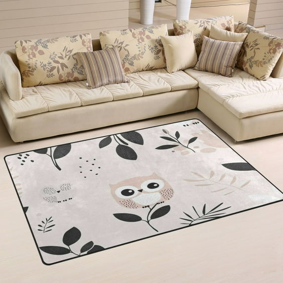 Cartoon Cute Bird Soft Polyester Area Rug 60''x39'', Non Slip, Memory Foam, Water Absorbent