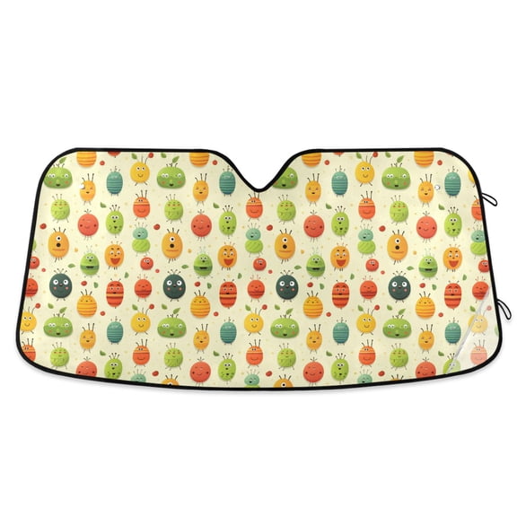 Cartoon Cute Bug Car Windshield Sun Shade Foldable Car Front Window Visor Heat and UV Protection 53x23.5