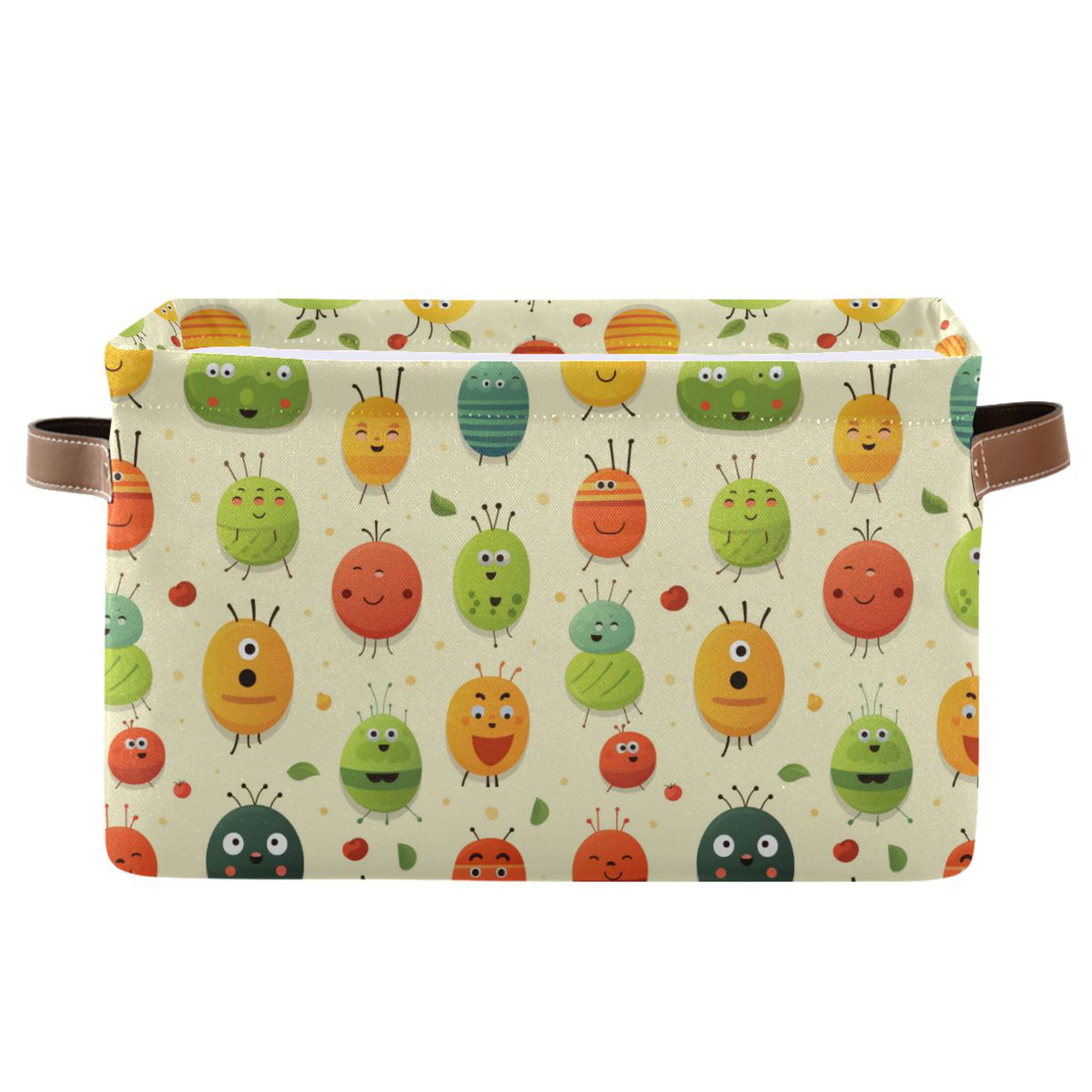 Cartoon Cute Bug Storage Bins with Handle Fabric Organizer Basket ...