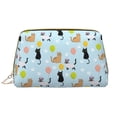 thumbnail image 1 of Cartoon Cute Cat Colorful Balloons Makeup Bag, Large Capacity Travel Cosmetic Bag for Women Girls- Travel Toiletry Bag Leather Portable Waterproof Makeup Case Organizer with Handle, 1 of 4