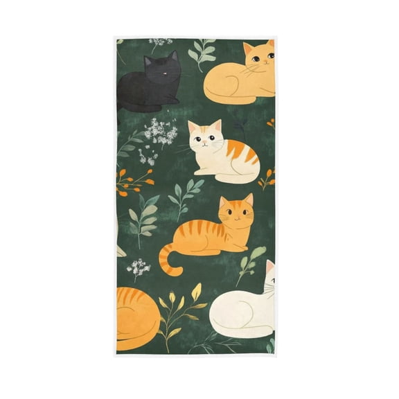 Cartoon Cute Cat Face Towel Absorbent Hand Towels Bath Sport Gym