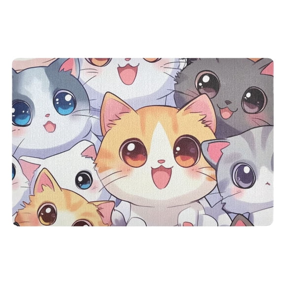 Cartoon Cute Cats Floor Door Mat Outdoor Indoor for Home Entrance Welcome Mats 32"x20"