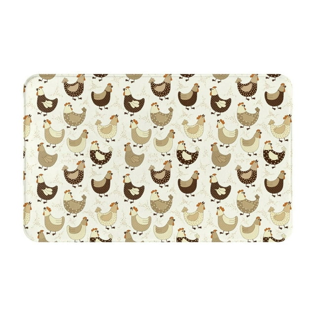 Cartoon Cute Chickens Bathroom Rugs 30x20, NonSlip Absorbent Bath Mat