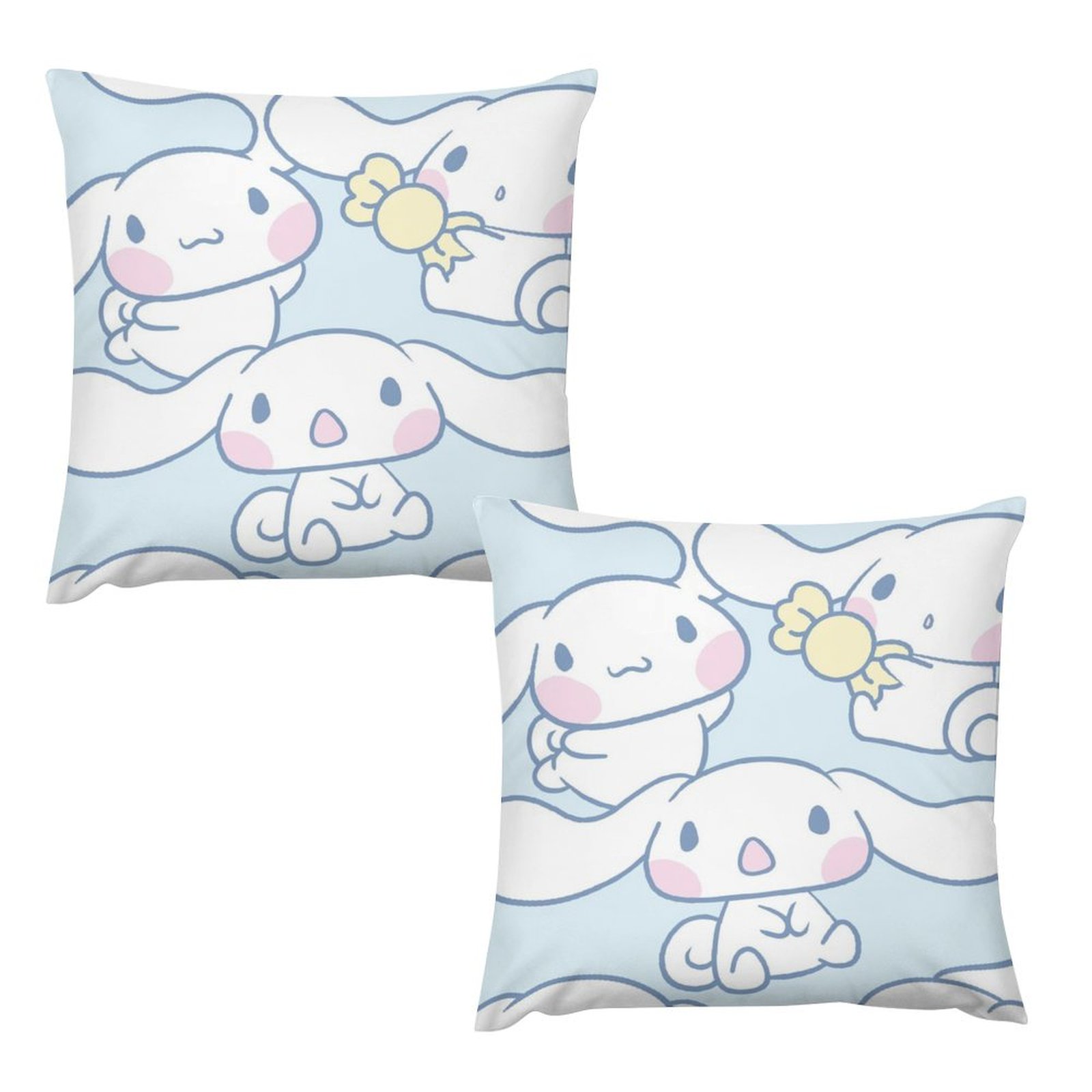 Cartoon Cute Cinnamorolll Kids Anime Plush Pillow Case Set of 2, Soft