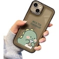thumbnail image 1 of Cartoon Cute Dinosaur Clear Soft Silicone Case Compatible with iPhone Case (Black,iPhone 14 Plus), 1 of 4