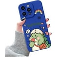 thumbnail image 1 of Cartoon Cute Dinosaur Creative Kawaii Soft Silicone Case Compatible with iPhone Case (Summer-Blue,iPhone 15 Plus), 1 of 10