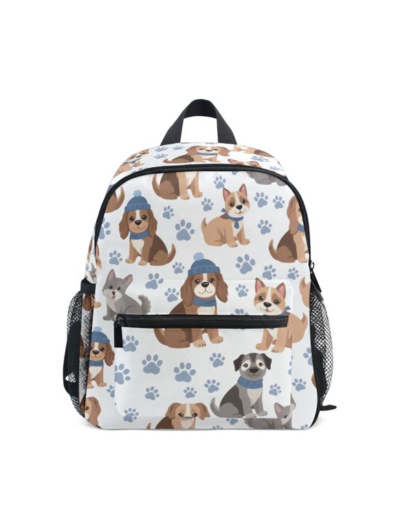 Cartoon Cute Dog Pattern Mini Backpack Cute Small Backpack with Chest Strap and Whistle Ages 3-8