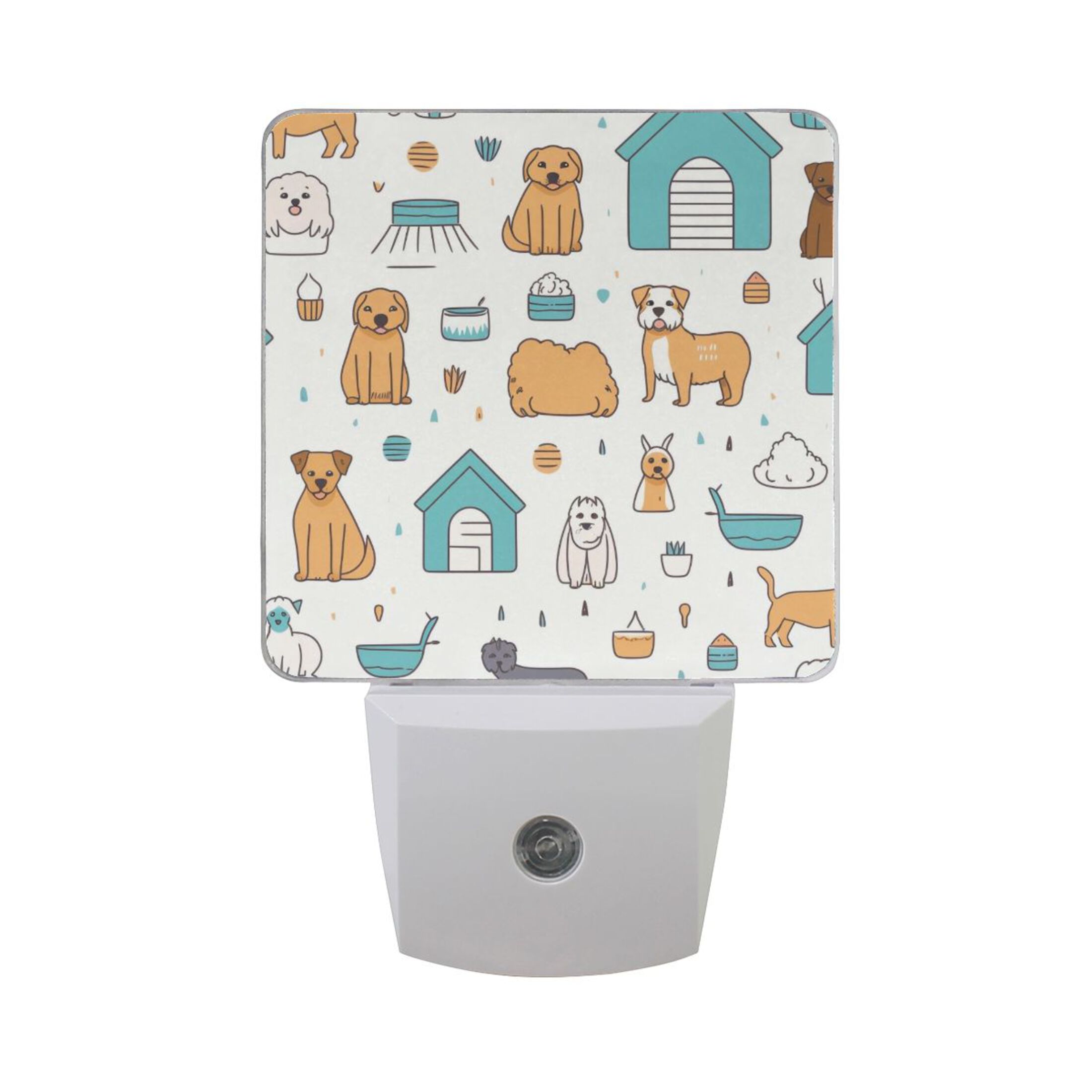 Cartoon Cute Dogs Night Light LED Dusk to Dawn Auto Sensor Night Lamp Plugin Nightlight for