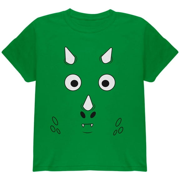 Cartoon Cute Dragon Face Youth T Shirt Irish Green YLG
