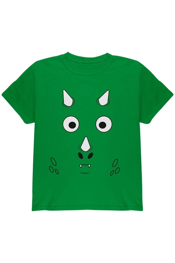 Cartoon Cute Dragon Face Youth T Shirt Irish Green YLG