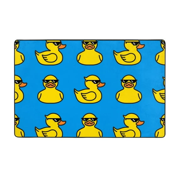 Cartoon Cute Duck With Glasses_A Shaggy Area Rug, Rugs for Living Room Bedroom Non Slip Door Mat Indoor Carpet Machine Washable Nursery Home Decor Floor Mats for Entryway 60x39in-#