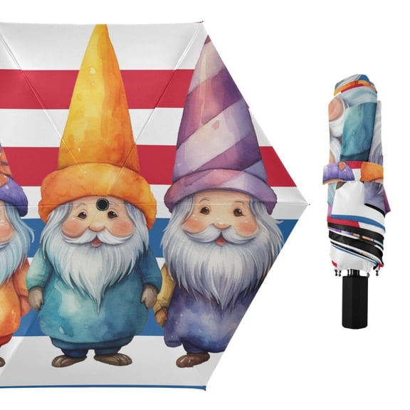 Cartoon Cute Dwarf Compact Sun Umbrella Windproof Travel Umbrellas for Rain Strong Portable UV Protection