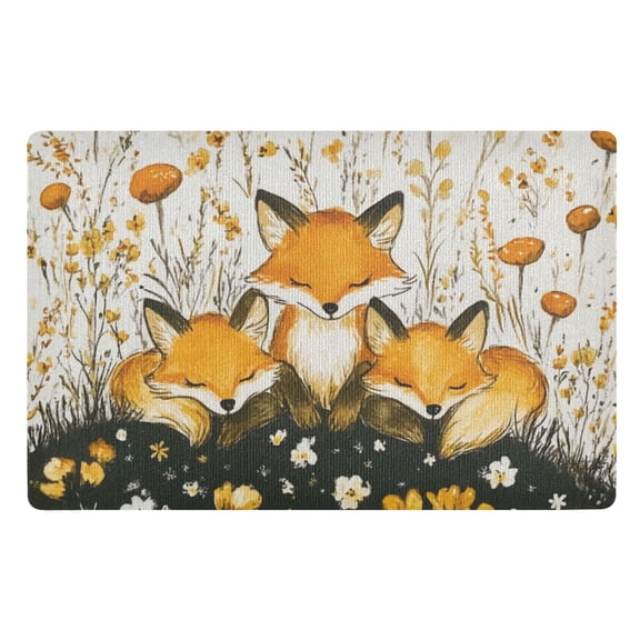 Cartoon Cute Fox Floor Door Mat Outdoor Indoor for Home Entrance Welcome Mats 32"x20"