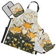 thumbnail image 1 of Cartoon Cute Fox Oven Mitts and Pot Holders with Chef Apron Set 5 Pcs Kitchen Cooking Set, 1 of 6