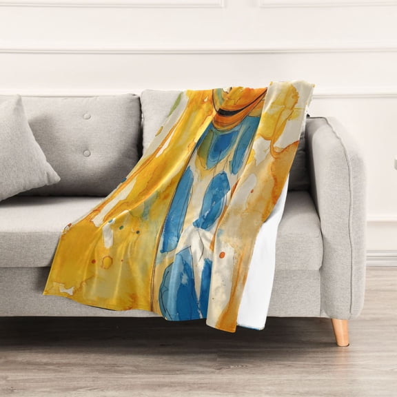 Cartoon Cute Giraffe Throw Blanket 60" x 90" Soft and Warm Blankets for Couch Sofa and Bed