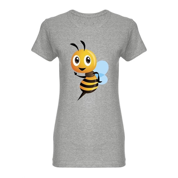 Cartoon Cute Happy Bee Shaped T-Shirt Women -Image by Shutterstock, Female Medium