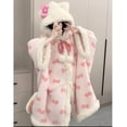 thumbnail image 1 of Cartoon Cute Hello Kitty Girl Soft Girl Bow Coral Velvet Hoodie Sleeping Robe 2026 New Edition With Velvet Warm Cloak, 1 of 12
