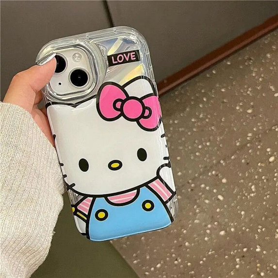 Cartoon Cute Hello Kitty Phone Case for iphone 14 13 12 11 Pro Sweet Cool Sunglasses Anti-drop Soft Back Cover