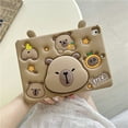 thumbnail image 1 of Cartoon Cute Kids Tablet Case For iPad Mini 1 2 3 4 5 6 7 Air 11 6 Pro 10.2 10.9 inch iPad Air 11inch (2025) Silicone Capybara Bracket Tablet Cover, 1 of 7